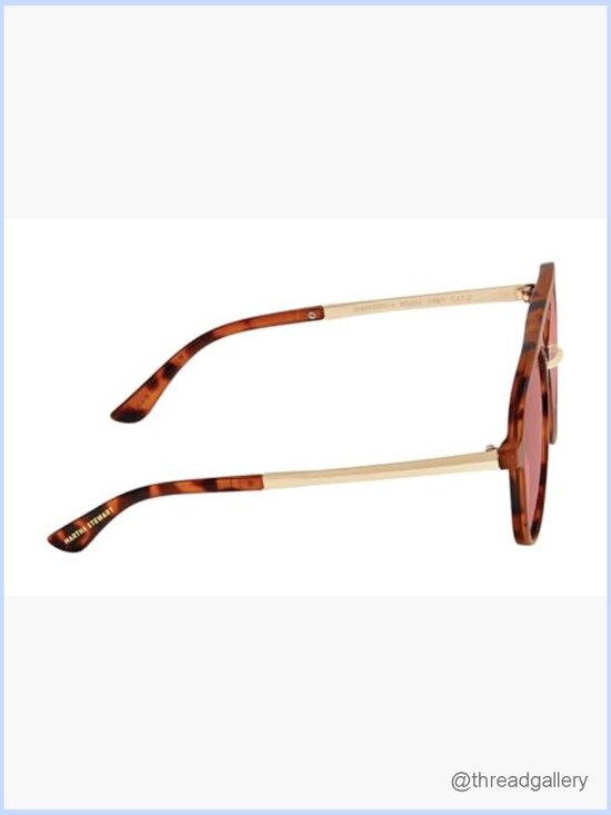 Geometric Aviator Sunglasses with Sculpted Brow Bar main image 4